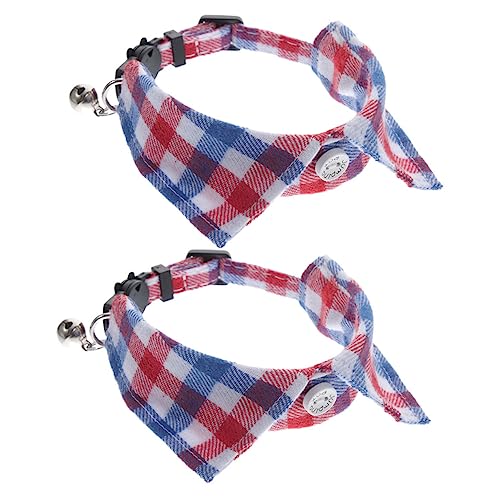 Hemobllo 2stücke Katzenhalsband Mit Glöckchen Verstellbares Sicherheitskragen Kätzchen Süßes Design Weißem Karomuster Für Alltag Und Besondere Anlässe von Hemobllo
