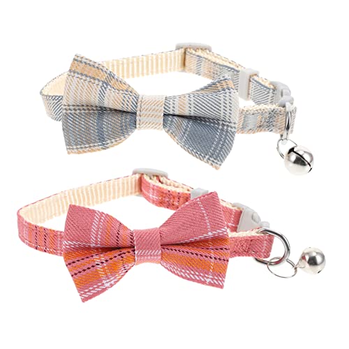 Hemobllo 2Stücke Verstellbares Katzenhalsband mit Glöckchen und Fliege im Karodesign Dekorativer für Kätzchen und Katzenbabys für Besondere Anlässe Hemobllo 2Stücke Verstellbares Katzenhalsband mit Glöckchen und Fliege im Karodesign Dekorativer für Kätzchen und Katzenbabys für Besondere Anlässe von Hemobllo