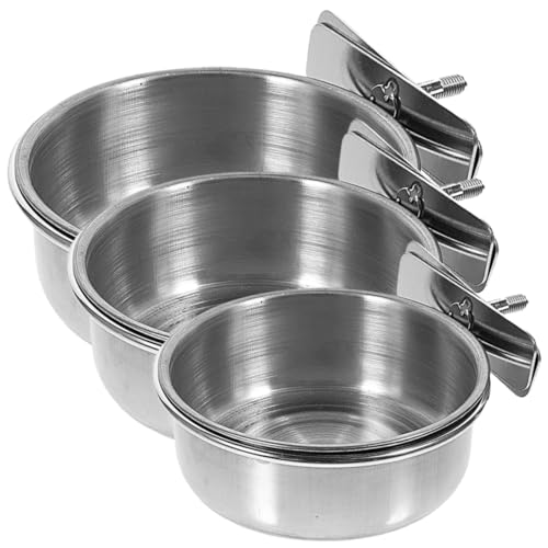 Hemobllo 3 Stück Hängebecher Für Papageienkäfige Kolibri Hängenden Vogelhäuschen Futtertische Für Vögel Wellensittichfutter Für Käfige Hydro Brunnen Spender Flasche Rostfreier Stahl Silver von Hemobllo