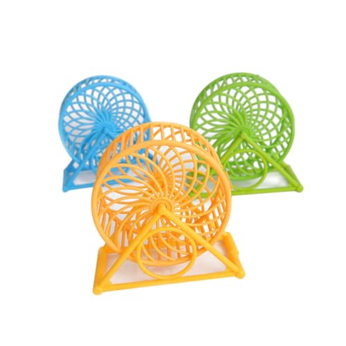 Hemobllo 3 Stück Haustierrad Hamster hamsterspielzeug Hamsterreihe Hamster Rad mit Stand kleintierspielzeug sprechen Zubehör Hamster spielt Rad Hamsterrad von Hemobllo