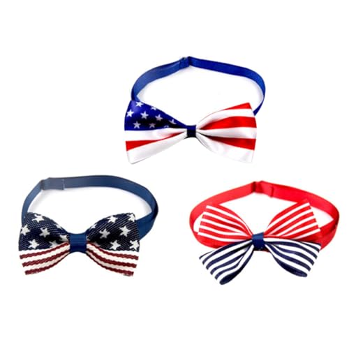 Hemobllo 3 Stück Verstellbare Krawatte seidenband Ribbon partyspieße goldhochzeit amerikanische Flagge Nacken für Hunde Schild Fliege Fliege Stichworte Bogen welpen zubehör Haustierzubehör von Hemobllo