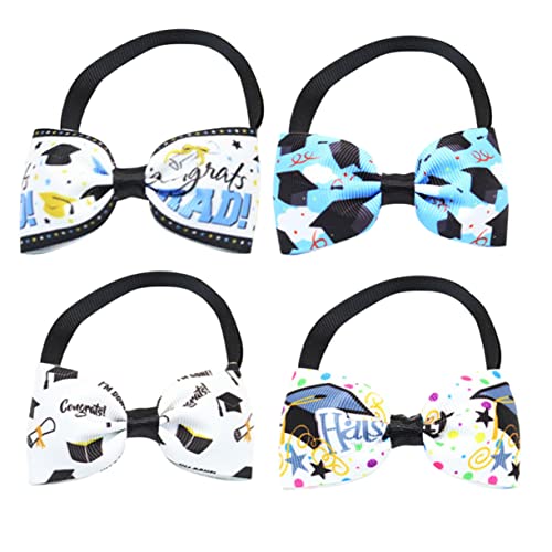 Hemobllo 4 Stück Haustier Fliege Blau Satinfliege Hund Fliegen für Marine Mode Hund Bowknot Krawatten Abschluss-Haustier-Krawatten Bowknot-Fliege Abschlussfliege Schleife von Hemobllo