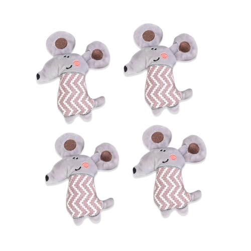 Hemobllo 4stücke Plüschmaus Mit Katzenminze Für Katzen Katzenspielzeug Aus Weichem Plüschmaterial Auffälliges Design Mit Großen Ohren Langlebiges Haustierbedarf von Hemobllo