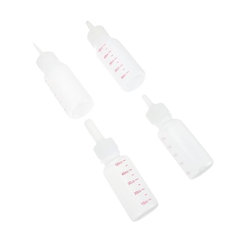 Hemobllo 4 Stück PET-Flasche Futterautomat für Neugeborene Bausatz hundezubehör Kätzchenfutter Abs pet Flaschen pet Supplies Werkzeuge zum Füttern von Haustieren Hundemilchflasche Kieselgel von Hemobllo
