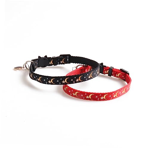 Hemobllo 4 Stück Stern Mond Mit Anhänger Katzenhalsband Süße Katzen Haustier Halskette Katzenhalsbänder Katzen Kätzchen Katzenhalskette Kleine Katzenzubehör Katze Mit Glöckchen von Hemobllo