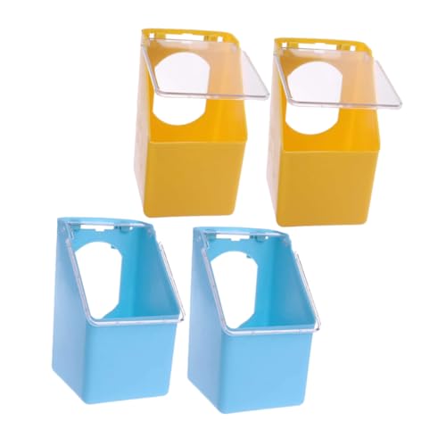 Hemobllo 4 Stück Teiliges Vogelkäfig Futterspender Klarsichtige Stabile Quail Cage Feeder mit Großer Kapazität Design Einfach zu Reinigen Vielseitig für Wachteln und Tauben Geeignet Blau von Hemobllo