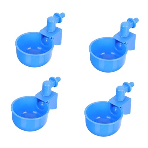 Hemobllo 6 Stück Trinkbrunnen für Hühner Küken Wasserspender für Hühner groß Ente Hühnerwasserbecher geflügel tränke wasserbecken Hühnerwasserer Automatische Tränke für Hühner Plastik Blue von Hemobllo