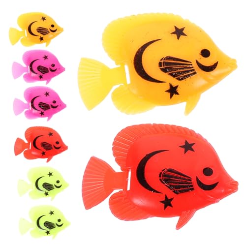 Hemobllo 8stücke Künstliche Fische Für Aquarien Bunte Plastiktier-Dekoration Für Haushalt Und Büro Realistische Aquarium Fische Spaß Für Junge Mädchen Und Terrarien Gestaltung von Hemobllo