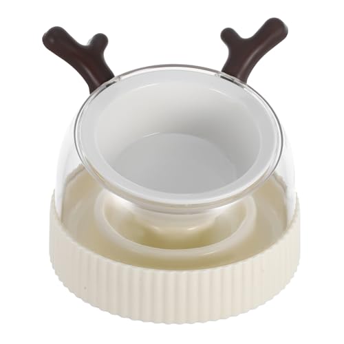Hemobllo Anti- -Haustiernapf langsame Futternapf Slow-Food-Napf für Haustiere langsame Wasserschüssel Kleiner Futterautomat Hunde -Lick -Teller Keramik Light Brown von Hemobllo