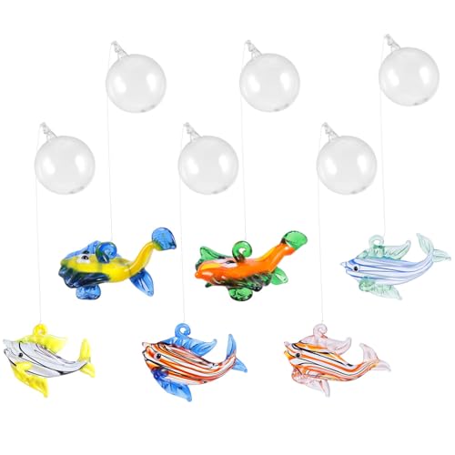 Hemobllo Aquarium-Figur aus Glas, schwimmend, handgeblasen, für Aquarien, Aquarien, Dekoration, zufällige Auswahl von Hemobllo