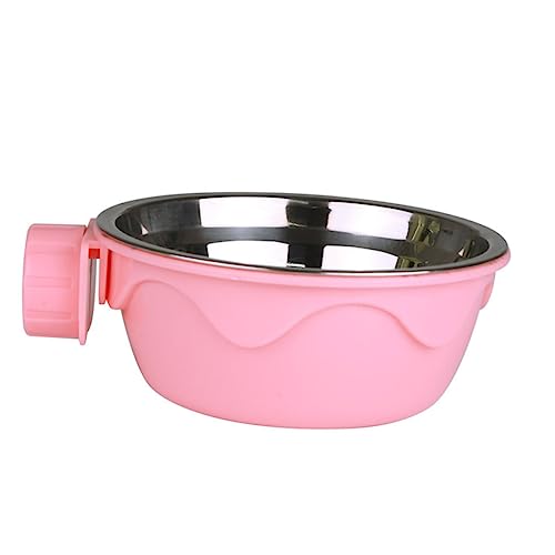 Hemobllo Behobener Fressnapf Hundenapf Hund wassernapf Fütterung groß Haustierschalen für Hunde Käfig pet Water Bowl pet Food Container Haustiernapf Haustierhängeschale Rostfreier Stahl von Hemobllo