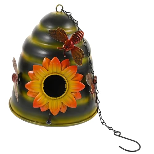 Hemobllo Box Eisen Biene Ornament Vogelhaus Nest Dekoration Haustier Vogelbedarf Hof Vögel Park Ornament Kleine Vogelversorgung Metall von Hemobllo