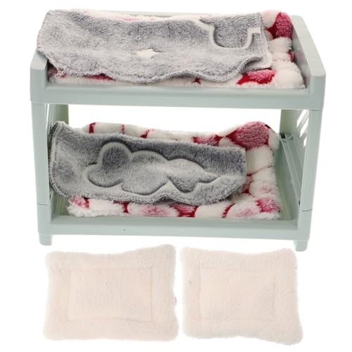Hemobllo Doppelstöckiges Kleintierbett mit Abnehmbarem Nest Verschleißfestes Chinchilla und Hamsterbett Komfortables Haustiernest für Hamster Kaninchen und Meerschweinchen Zufällige Farbe von Hemobllo