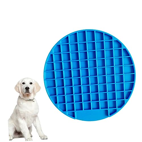 Hemobllo Futterautomat für Haustiere Fütterung Hund Welpe Unterlage Schüsseln Umweltfreundliches Haustierzubehör Haustier frisst langsam Matte Blue von Hemobllo