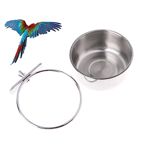 Hemobllo Edelstahl Vogel Futter Und Wassernapf Für Papageien Praktischer Futterbehälter Rand Für Käfige Geeignet Leicht Zu Reinigen Und Langlebig Für Kleine Vögel Hemobllo Edelstahl Vogel Futter Und Wassernapf Für Papageien Praktischer Futterbehälter Rand Für Käfige Geeignet Leicht Zu Reinigen Und Langlebig Für Kleine Vögel von Hemobllo