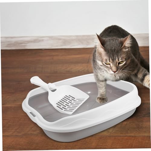Hemobllo Halbgeschlossene Katzentoilette für Kleine Katzen Spritzwassergeschützter Katzenstreu Behälter mit Niedrigem Offene Katzentoilette für Einfache und Optimale Nutzung Geeignet für von Hemobllo