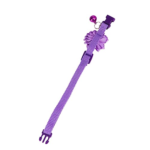 Hemobllo Halsband für Katze Heimtierbedarf züchten bunt Verstellbares Haustierhalsband Blumenmuster Halsband für Haustiere Haustier-Blumen-Halskette Glockenhalsband für Haustiere Violet von Hemobllo
