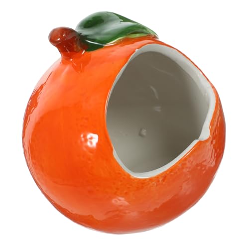Hemobllo Kerntyp Keramisches Hamster-Nest Orange Kühlendes Haustierbett Für Kleine Tiere Für Bequemes Schlafen Und Entspannen von Hemobllo