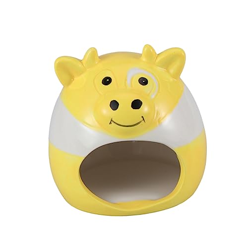Hemobllo Hamster Keramiknestkühlung Haustier bettwäsche Spielzeughamster Haustiere klein Hamsterzubehörhaus Hamster-Keramik-Nest Tierisches Schlafhaus Hamsterhaus Hamsternest Yellow von Hemobllo