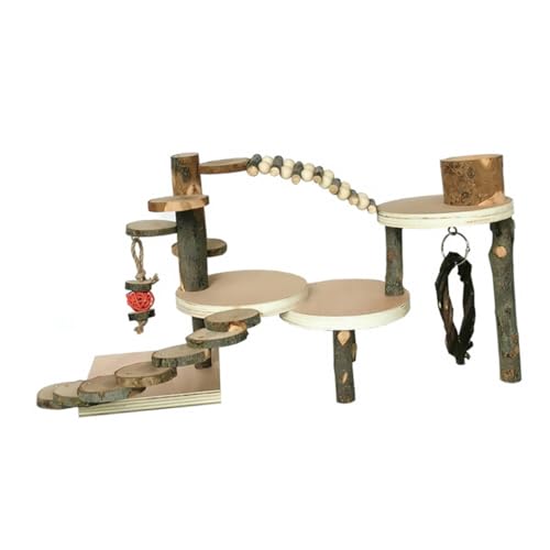 Hemobllo Hamster-Kletterleiter Hamster hamsterspielzeug Parrot Ladder Toy Hamster Ladder Hamster kletterleiter Klettern Rennmäuse Vogelleiter Hamsterleiter Apfelholz von Hemobllo