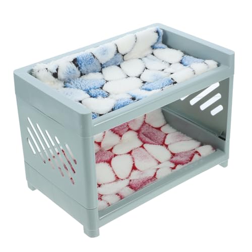Hemobllo Hamsterbett mit Abnehmbarer Matte Nagerversteck aus Pflegeleichtem Material Geeignet für Hamster Meerschweinchen Igel und Kaninchen Gemütliches in Blau Zufällige Zufällige Farbe von Hemobllo