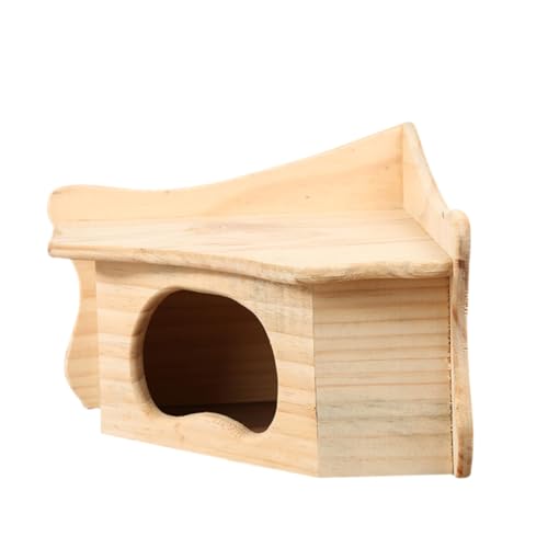 Hemobllo Hamsterhütte aus Holz Hamster käfig Hamster cage Hamster zubehör Nagerzubehör Igelhaus das Eichhörnchen Nest drinnen für Hamsterhäuser aus Holz Hamsterhaus Protokoll von Hemobllo