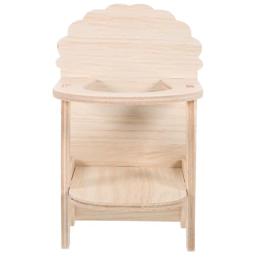Hemobllo Handgefertigter Hamsterstuhl aus Holz mit Tablett Komfortabler Futter und Ruheplatz für Hamster Igel Mäuse und Kleine Haustiere Langlebig Glatte Oberfläche Kratzer Zubehör von Hemobllo