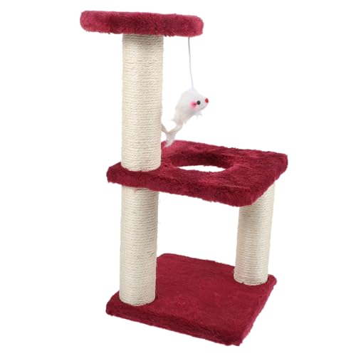 Hemobllo Haushaltskätzchenbaum Mehrschichtiger Katzenkratzer Und Kletterpfosten Für Große Katzen Stabiler Und Verschleißfester Katzenbaum Weinrot Für Katzenspiel Hemobllo Haushaltskätzchenbaum Mehrschichtiger Katzenkratzer Und Kletterpfosten Für Große Katzen Stabiler Und Verschleißfester Katzenbaum Weinrot Für Katzenspiel von Hemobllo