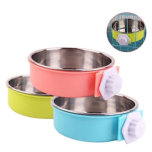 Hemobllo Haustier Futter Käfig hängende Schüssel Futternapf für Hunde Hundenapf katzenfutter Schalen Futternapf für Katzen katzennäpfe Haustierhängeschale Haustiernapf Polypropylenharz Rosa von Hemobllo