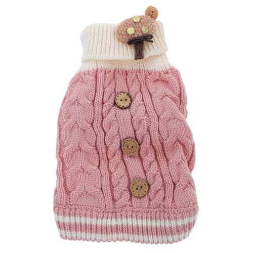 Hemobllo Haustier Pullover Warmes Herbst Winter Kostüm Weicher Strickpullover für Kleine Hunde und Katzen Atmungsaktiv Komfortabel Niedlicher Cartoon Stil für Outdoor und Partys von Hemobllo