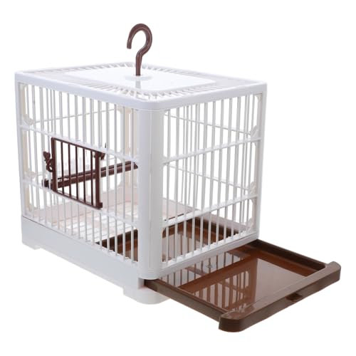 Hemobllo Haustier-Vogelkäfig-Reise Vogelreisekäfig Vogelträger Flugkäfige für Sittiche Vogel Träger Reisekäfig für Sittiche Reiseträger für Vögel Taubenkäfig im Freien Käfigvogel Abs Kaffee von Hemobllo