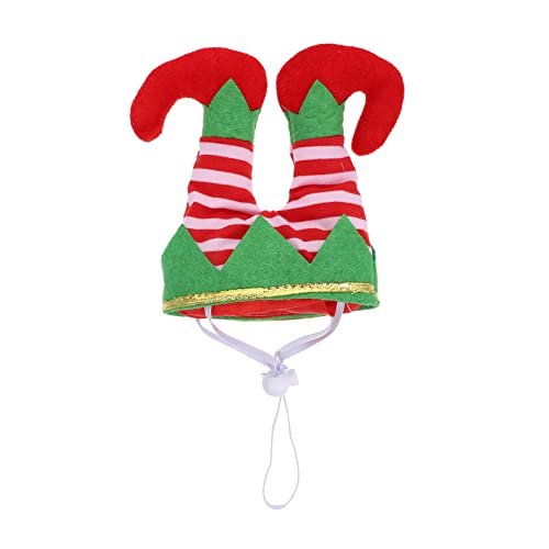 Hemobllo Feiertagshüte Haustier Weihnachten Lustige Hut: Lustige Bunte Streifen Hut Haustier Weihnachten Kostüm Weihnachtsfeier Dekorationen für Kleine Mittelhundkatze von Hemobllo