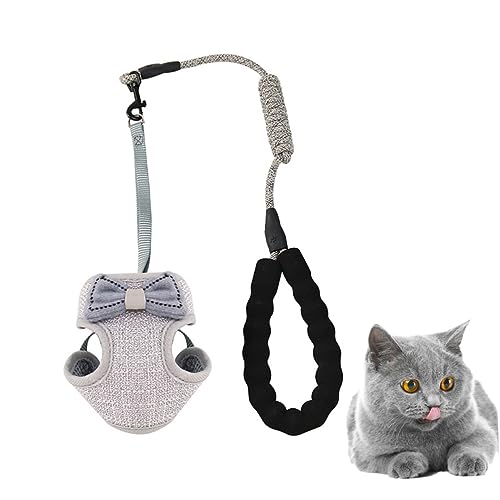 Hemobllo Haustierkabelbaum cat Leash cat Harnesses katzrnzubehör Katzenleine katzenzubehör Katzen-Outfit verriegeln Gürtel Katzentransporter Brustgurt für Haustiere Katzengeschirr Grey von Hemobllo