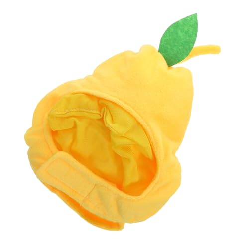 Hemobllo Haustierkopfhut Obst Kopfbedeckung Haustier Kopfbedeckung Tierkopfzubehör Kätzchen Kostüm katzenkostüm mütze für Katzen Haustier-Cosplay-Kappe Hut für Katze Plüsch Yellow von Hemobllo