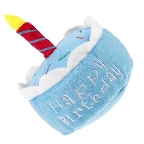 Hemobllo Hund Geburtstagstorte Hundespielzeug Plüsch Haustiere Hunde-geburtstagsdekoration Kuchen Plüsch Für Große Hunde Hundekuchen Erste Klein Sky-Blue von Hemobllo