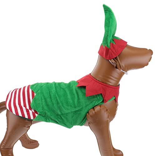 Hemobllo Pullover Für Weihnachtshunde Weihnachtsoutfit Für Hunde Welpen-elf-kostüm Weihnachtshundeoverall Beutel-Hoodie Weihnachtsmann-kostüm Kleidung Ältere Weihnachtsbaum Mittlerer Hund von Hemobllo