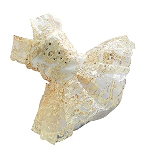 Hemobllo Hundekleid Hundeoutfit groß für Outfits Hunde-Outfit Kostüme Hund hochzeitskleid Kleiner Hund Tutu Pet-Spitzenrock pet Kleidung Rock Golden von Hemobllo