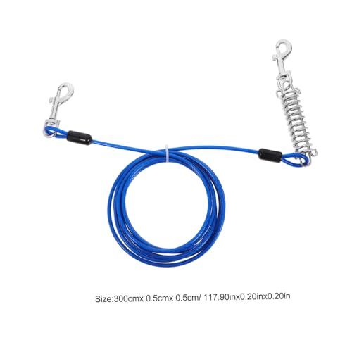 Hemobllo Hundeleine Strandleine für Hunde Schuhe mit drehbarem Schnallenriemen Wirbelhaken schwere Ausführung Schuhdrehschnalle Kunststoffbeschichtetes Drahtseil Blue von Hemobllo