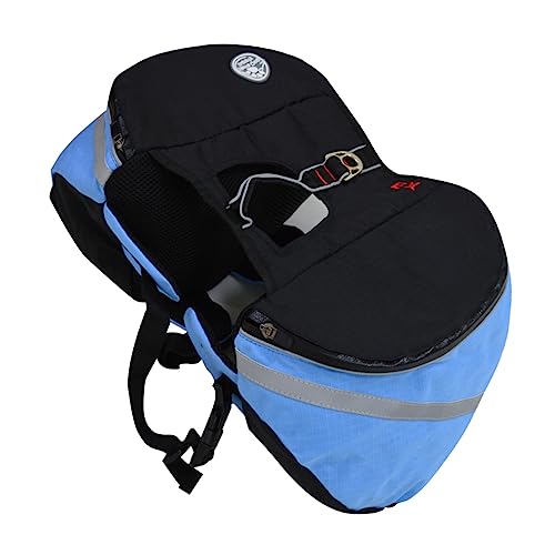 Hemobllo Hunde-Rucksack Für Outdoor-aktivitäten Tragbarer Atmungsaktiver Rucksack Für Reisen Camping Und Wandern Blau Mit Leinenhaken Und Seitlichen Taschen Für Snacks Und Zubehör von Hemobllo