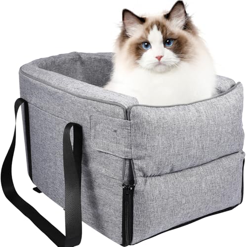 Hemobllo Hundewagensitz für Kleine Transport Accessoire für Mittelkonsole Abnehmbarer Autositz mit Handgriffen für Sicheres Reisen und Intimität mit Ihrem Haustier von Hemobllo