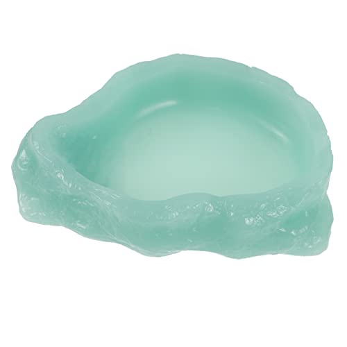 Hemobllo Im Dunkeln leuchtender Wassernapf Wassernapf für Reptilien groß Gecko Terrarium wasserschale Terrarium Wassernapf Futtermittel für Reptilien Reptiliengerichte Harz Light Green von Hemobllo