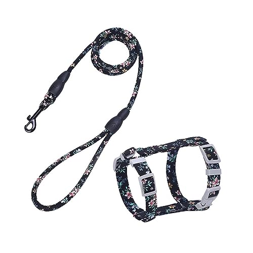 Hemobllo Katze Geschirr Gurt Größe Name für Katzen Leine pet Supplies haustierbedarf cat Harnesses Katzen Klamotten cat Backpack keilriemen Traktionsgurt für Haustiere Katzengeschirr Black von Hemobllo