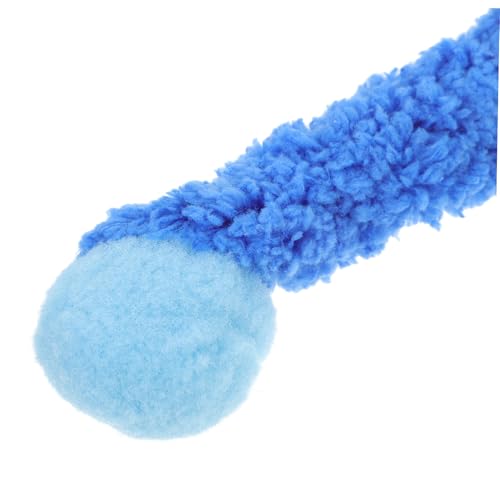 Hemobllo Interaktives Katzenspielzeug mit Federstab und Ball Plüsch Katzenangel für Kätzchen Spaß und Beschäftigung für Indoor Spiel Blau von Hemobllo