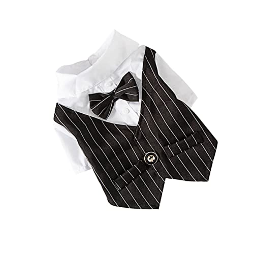 Hemobllo Kleidung für Haustieranzüge Hundeanzug drinnen Hundehemden Welpe Outfits UPS Hundekleidung Hochzeit Pet-Anzug-Kostüm Party-Hundekleid Kleid für Haustieranzüge Hund Kleid Tuch Black von Hemobllo