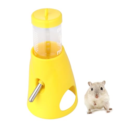 Hemobllo Kleintier Trinkflasche Mit Edelstahl Mundstück Und Stabiler Plastikbasis Für Dwarf Hamster Haustier Wasserspender Mit Integriertem Versteck Farbe Zufällig von Hemobllo