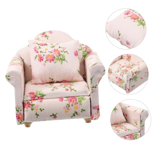 Hemobllo Kleintier Mini Sofa mit Blumenmuster Bequemes Hamster und Chinchilla Verschleißfestes Leichtes Haustierbett als Dekoratives Käfigzubehör für Kleine Nager und Puppenhaus von Hemobllo