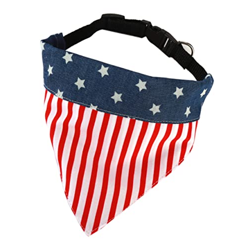 Hemobllo Multifunktionales Hundehalsband im Dreiecksdesign mit Amerikanischem Flaggenmuster Accessoire für Welpe Sicher und Bequem von Hemobllo