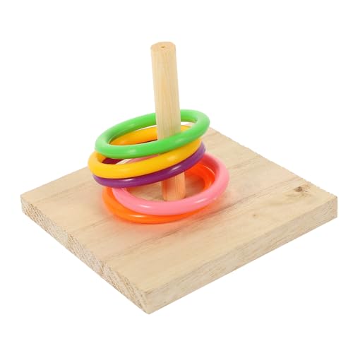 Hemobllo Holz Ringwurfspielzeug Für Papageien Pädagogisches Trainingsspielzeug Für Vögel Lustiges Spielzeug Mit Ringen Für Nymphensittiche Sittiche Und Kleine Vögel von Hemobllo