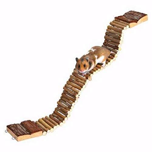 Hemobllo Holzspielzeug Pet Hamster Ladder: Natural Applewood Hamster Standing Ladder Hanging Climbing Swing Toy for Hamster and Other small Animals, 7 cm x 55cm Holz Spielzeug Für Sittiche von Hemobllo