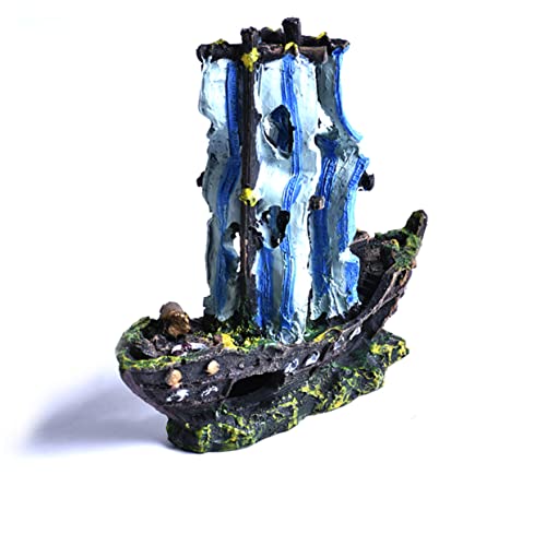 Hemobllo Piratenschiff Aquarium Landschaftsdekoration Sanddekorationen Ornament Landschaftsgestaltung Aquarium Großes Aquarium Segelboot Aquarium Schiffswrack Dekoration von Hemobllo